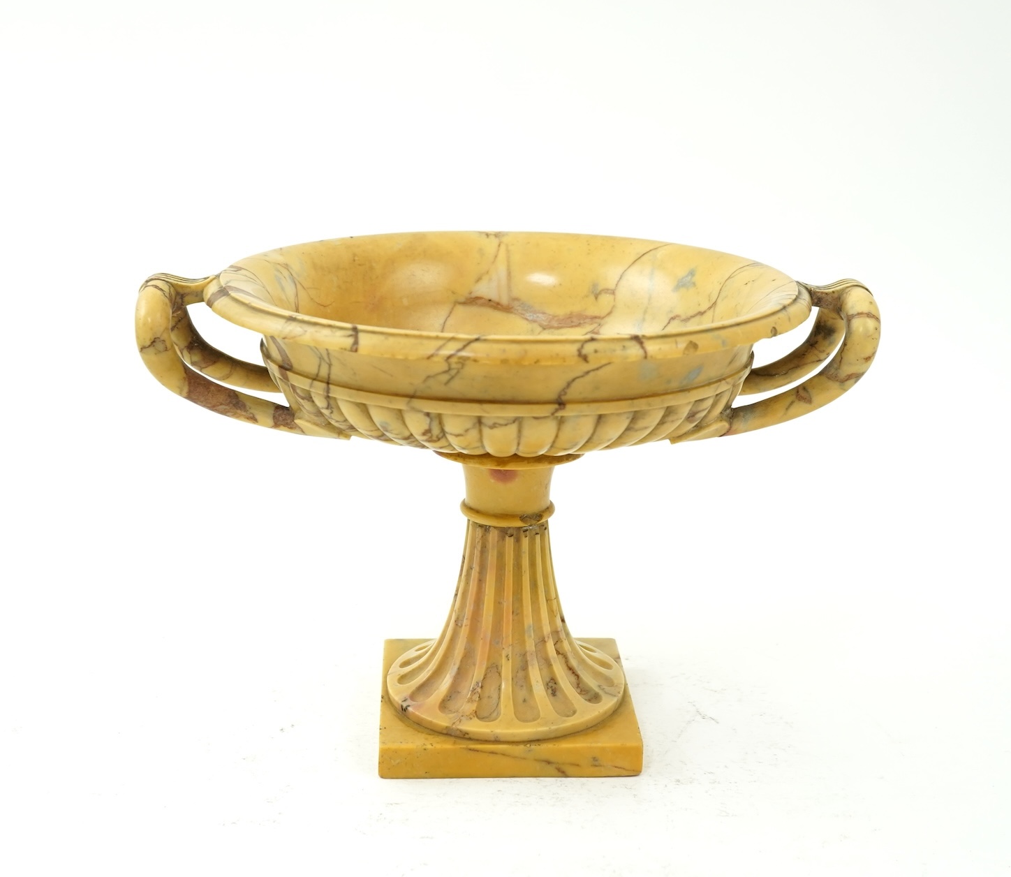 An Italian Grand Tour sculpted sienna marble tazza, c.1830